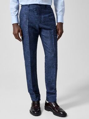 NWT- Etro Milano Navy Paisley Dress Pants